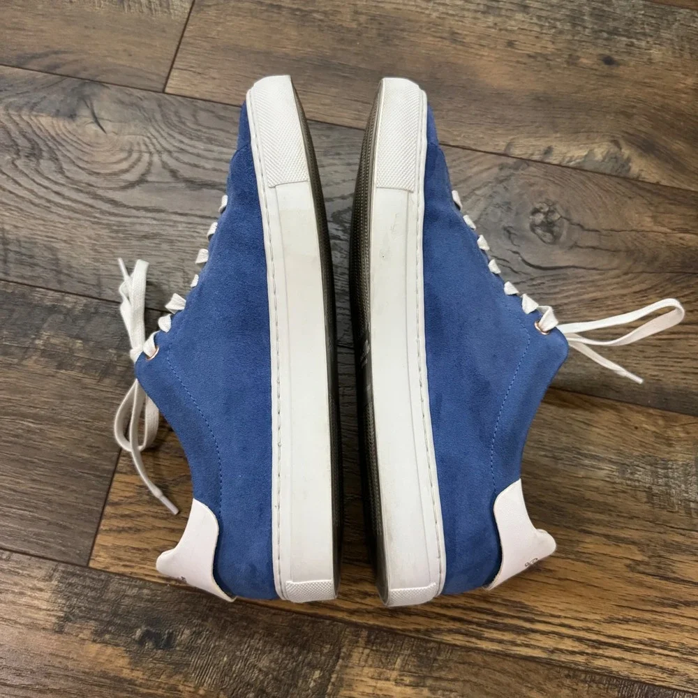 Good Man Brand Edge Blue Suede Low Top Sneakers Made in Italy Men 7 Casual Shoes